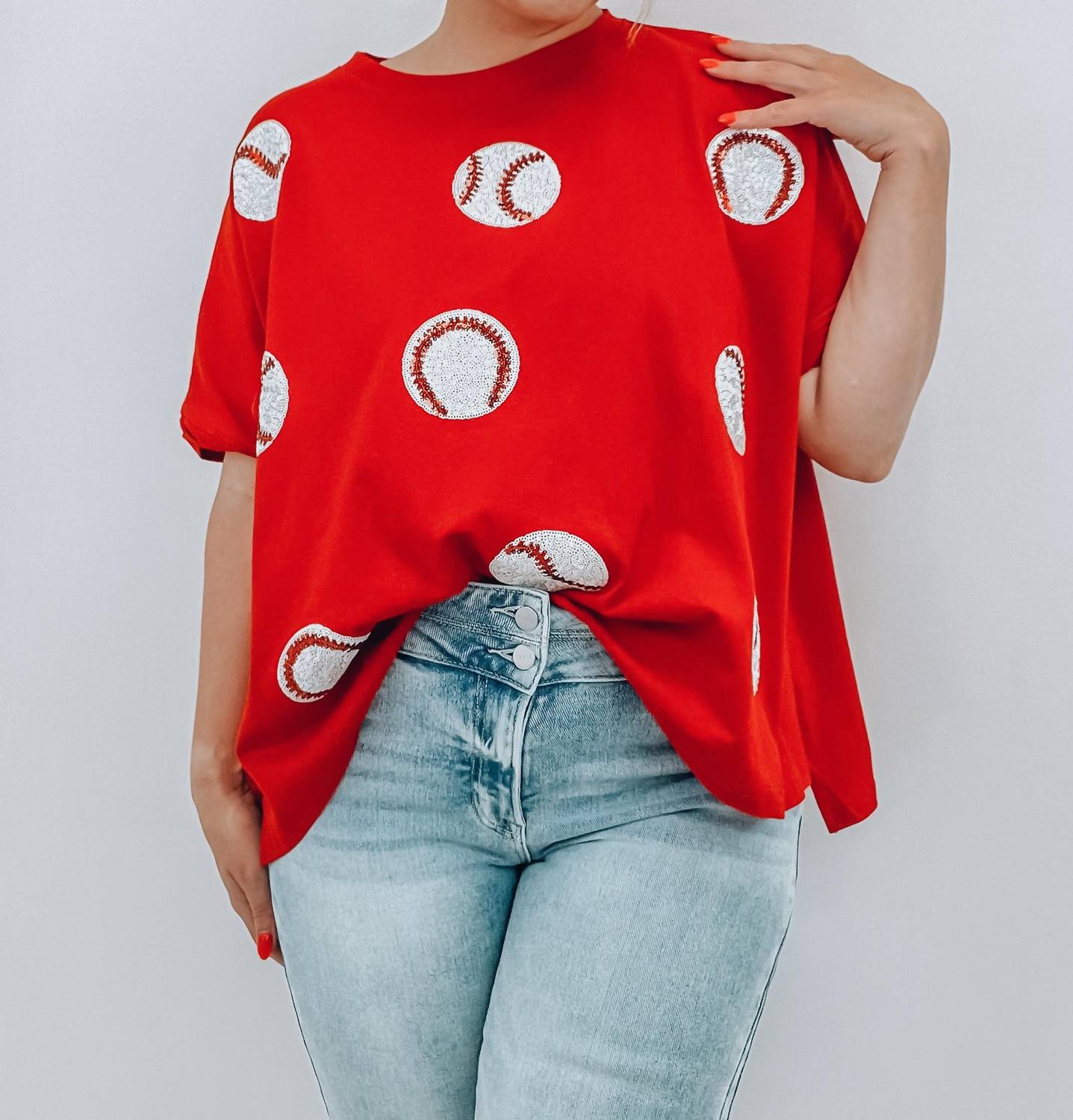 Fantastic Fawn - Stadium Nights Crew Neck Baseball Tee
