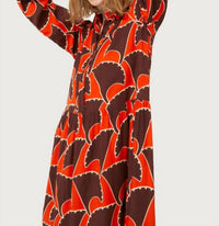 Compañía Fantástica Pai Pai Geometric Print Long Dress in orange - women's dress - alternate view