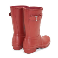 HUNTER Women's Original Short Rain Boots in military red - women's shoe - detail view