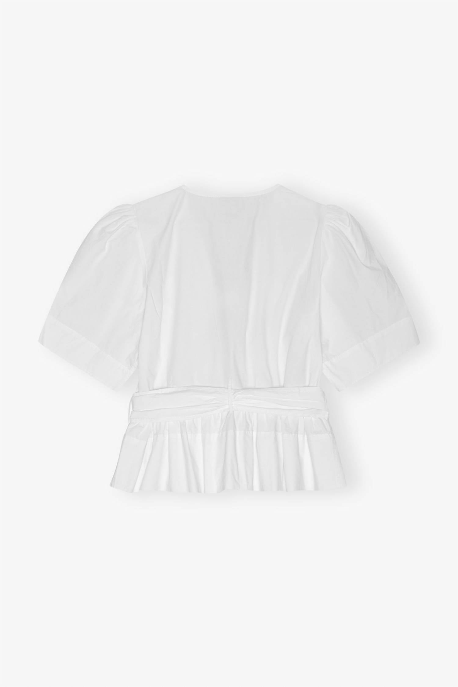 Ganni - Cotton Tie Strap Blouse