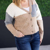 Michelle Mae - Colorblock Cozy Knit Cardigan