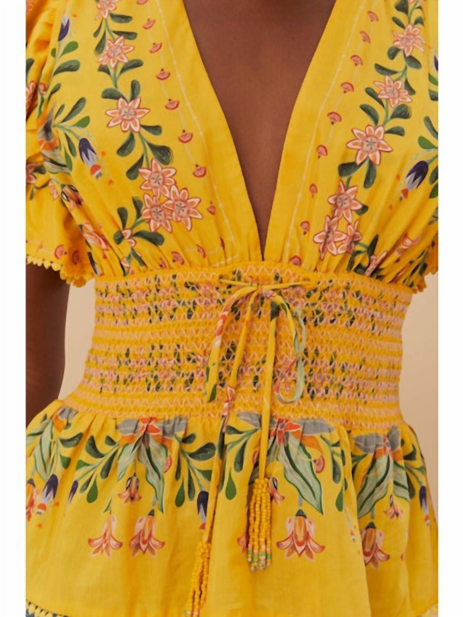 Farm Rio - Delicate Flowers Stripes Blouse