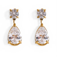 Jagged Halo Jewelry - Women's Regal Crystal Drop Earrings