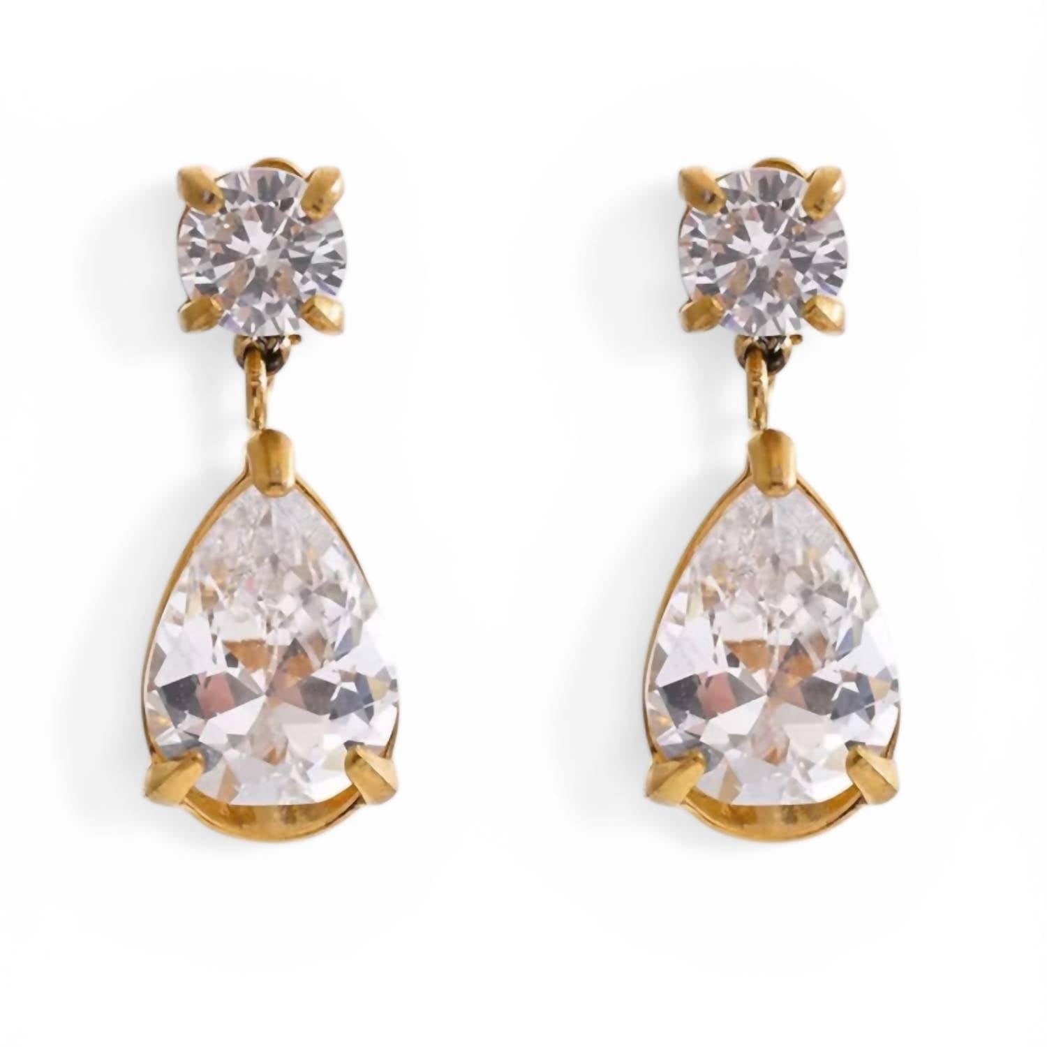 Jagged Halo Jewelry - Women's Regal Crystal Drop Earrings