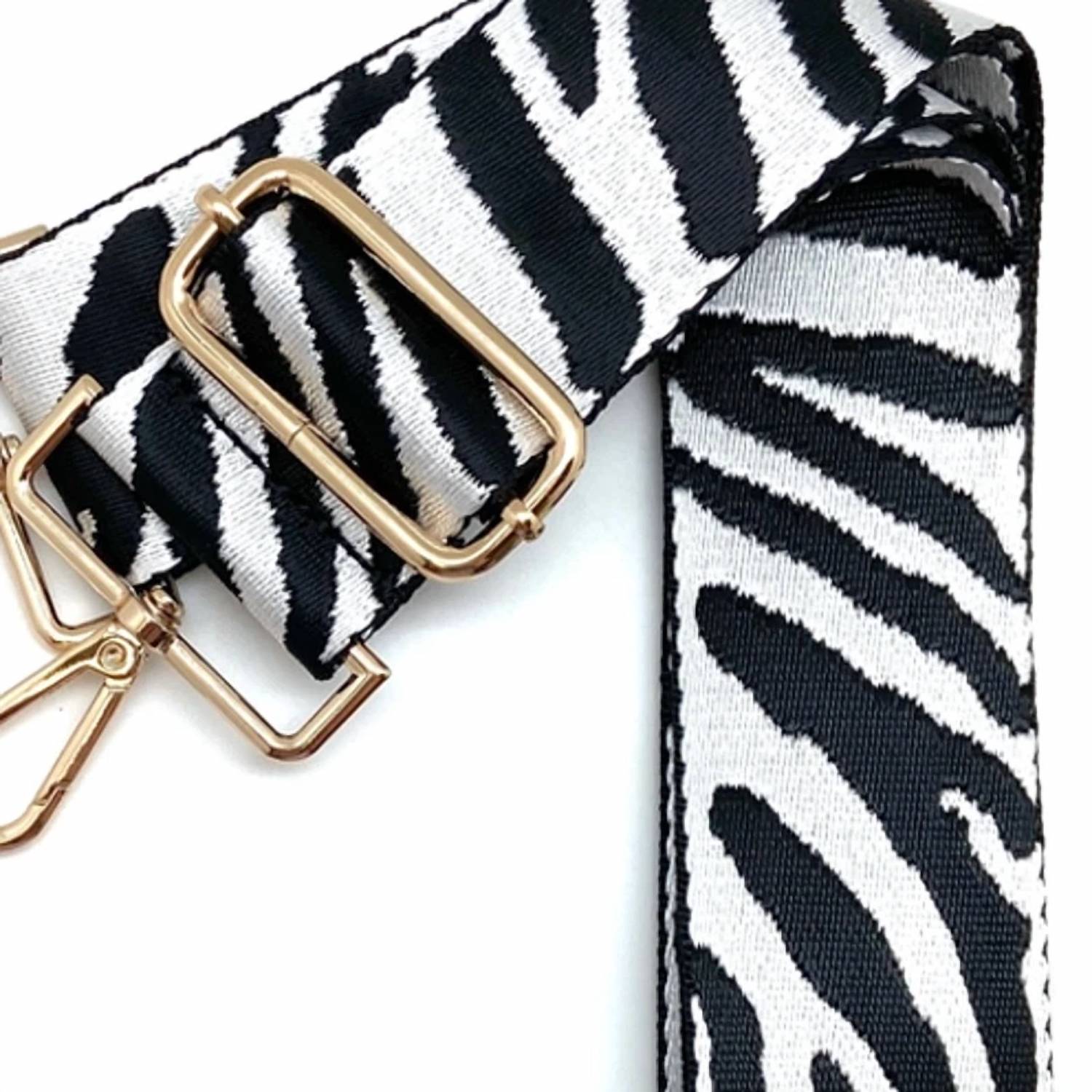 Cthru Women's Tiger Print Adjustable Crossbody Bag Strap in black and white - women's item - detail view