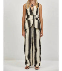 A.Ren - Delphine Striped Wide Leg Pants