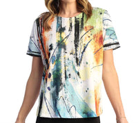 Jess & Jane Breezy Short Sleeve Top in multi - women's t-shirt