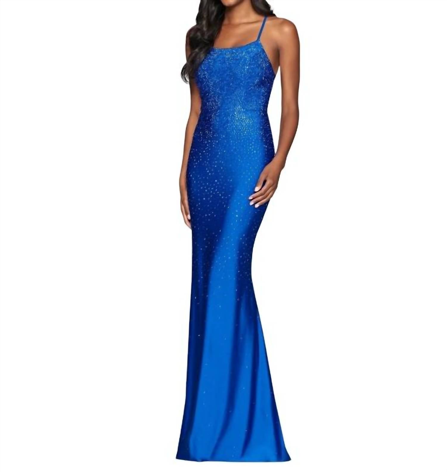 FAVIANA Tight Prom Dress With Rhinestone in royal - women's dress