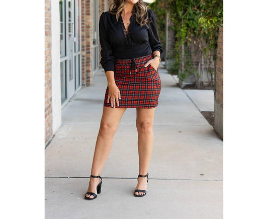 Julia Rose - The Helena Plaid Jogger Skirt