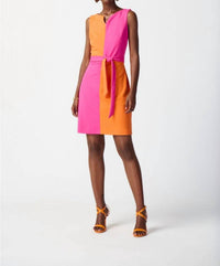 Joseph Ribkoff - Color Block Belted Sleeveless Sheath Dress