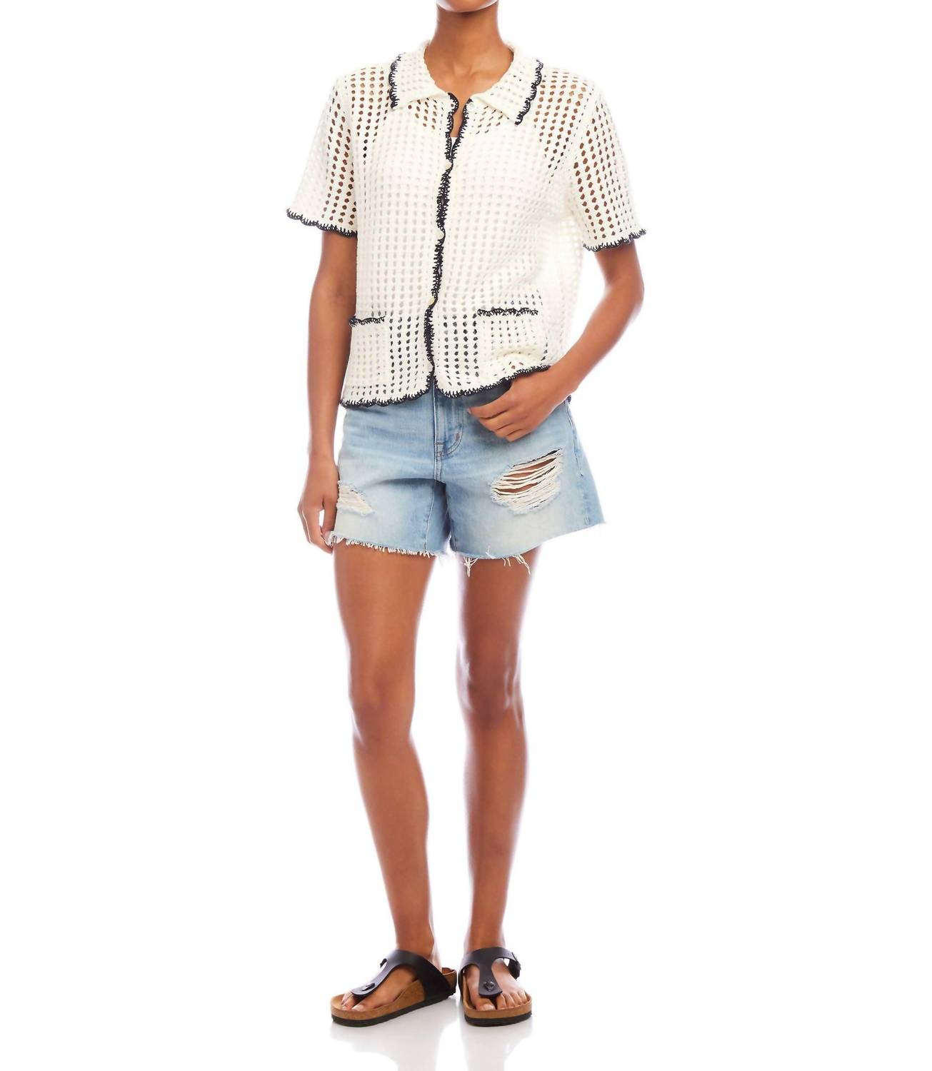 Fifteen Twenty - Gemma Crochet Shirt