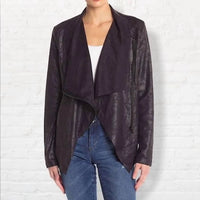 Vigoss Crackled Suede Moto Jacket in black - women's jacket