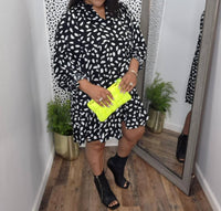 Umgee - Animal Print Puff Sleeve Dress