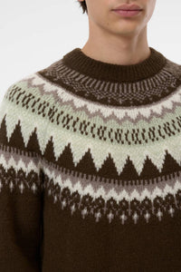CLOSED Wool Norwegian Sweater in green - men's sweater - view 4