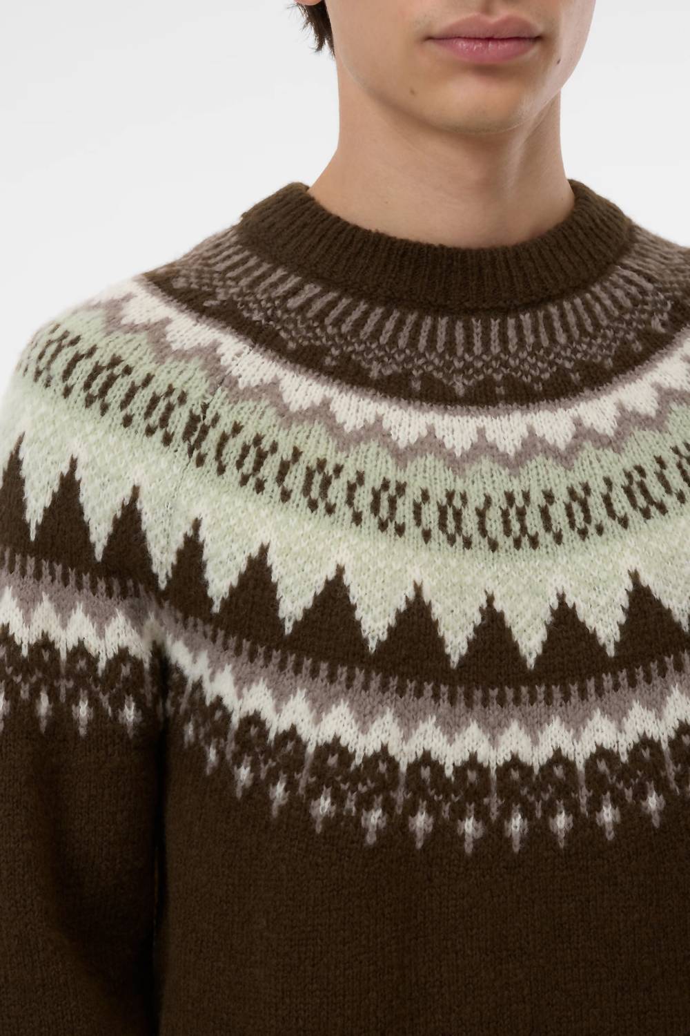 CLOSED Wool Norwegian Sweater in green - men's sweater - view 4