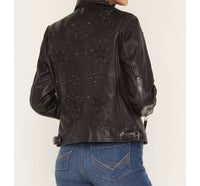 Mauritius - Leather Studded Motorcycle Jacket