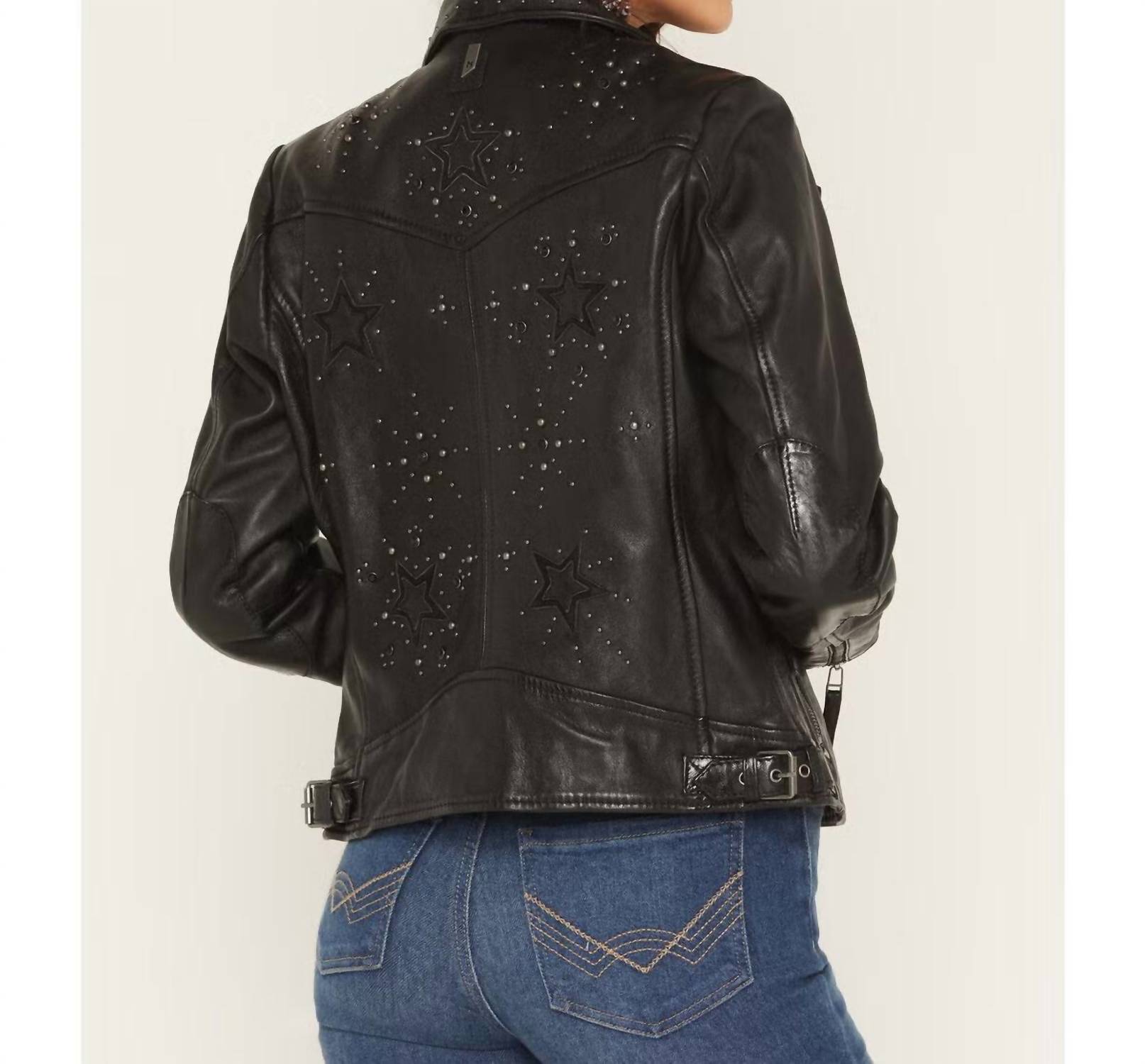 Mauritius - Leather Studded Motorcycle Jacket