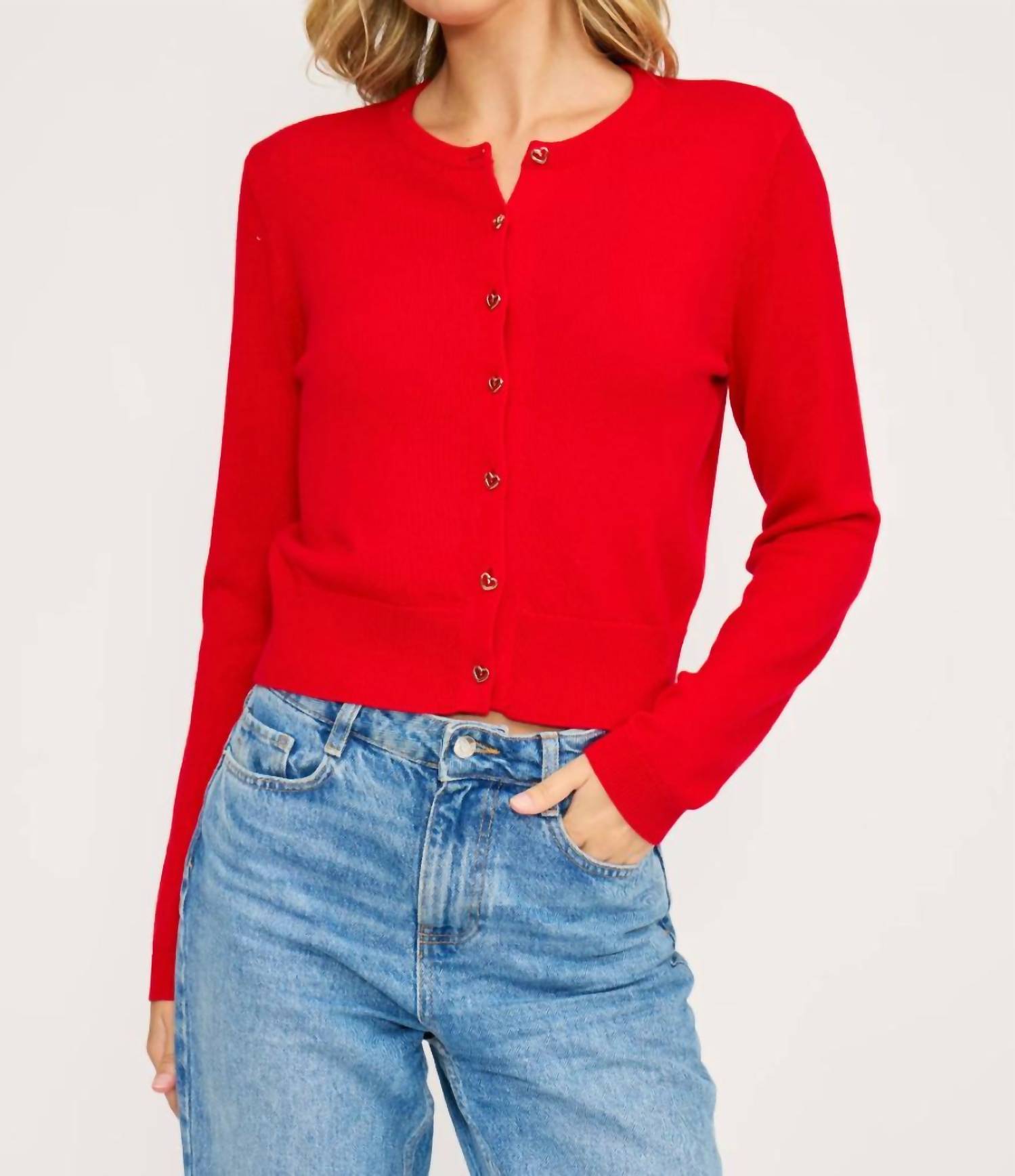 Lucy Paris - Celeste Heart Button Cardigan