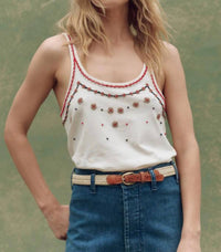 The Great. - Beaded Slim Tank Top