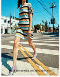 Replica Los Angeles - Mixed Stripe Boyfriend T-shirt Dress