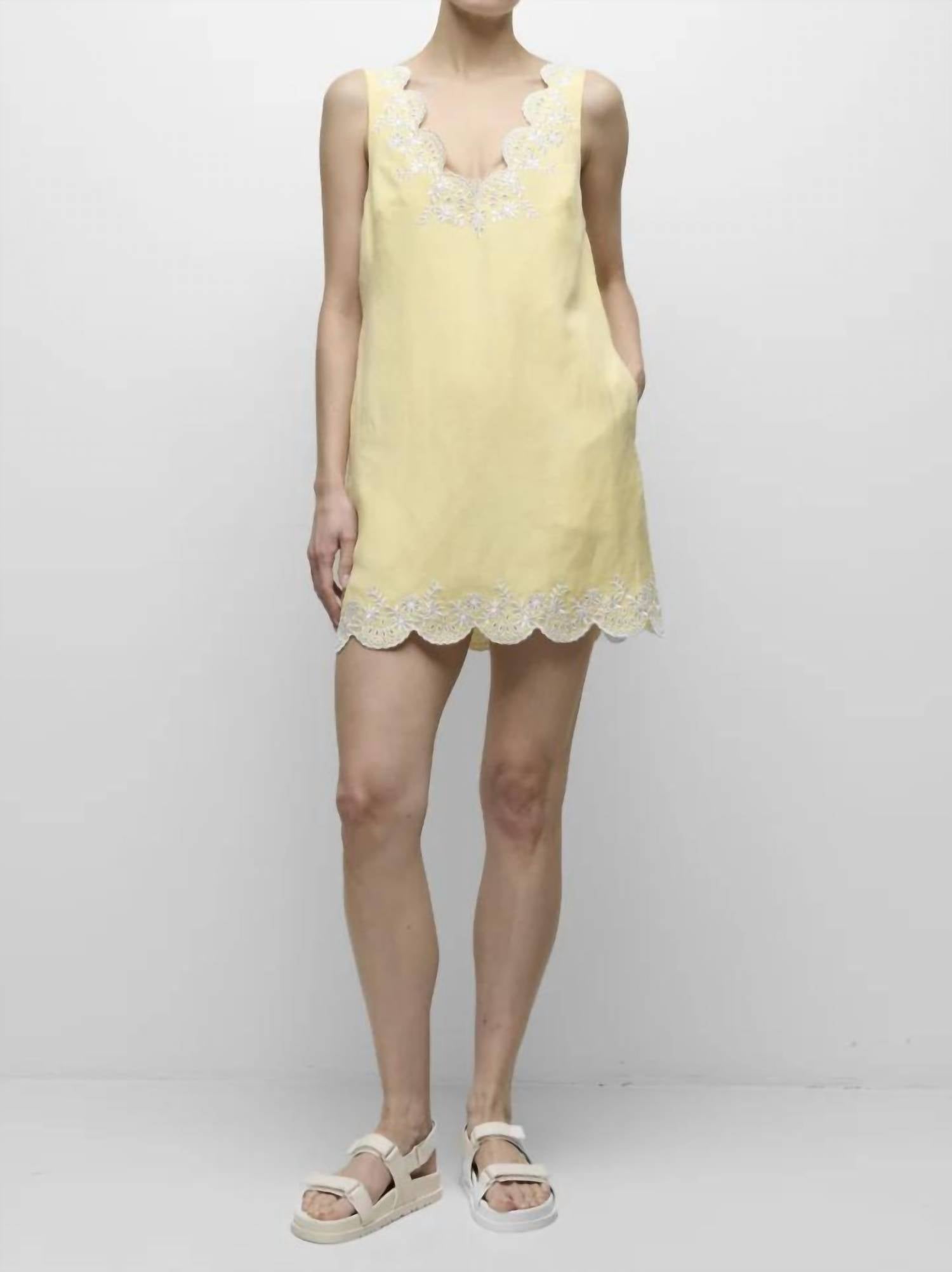 Simkhai - Edena Embroidered Linen Mini Dress