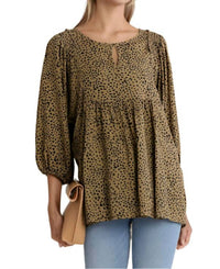 Umgee - Babydoll Keyhole Blouse