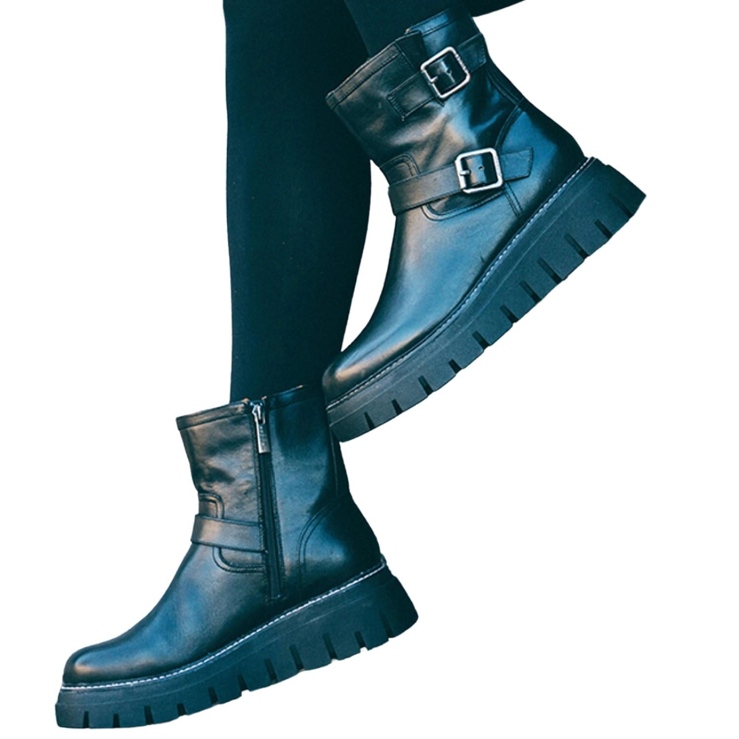 J/Slides - Texas Leather Moto Boot