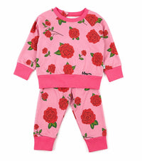 Bianca & Bear - Kid's Allover Rose Print Jogger Set