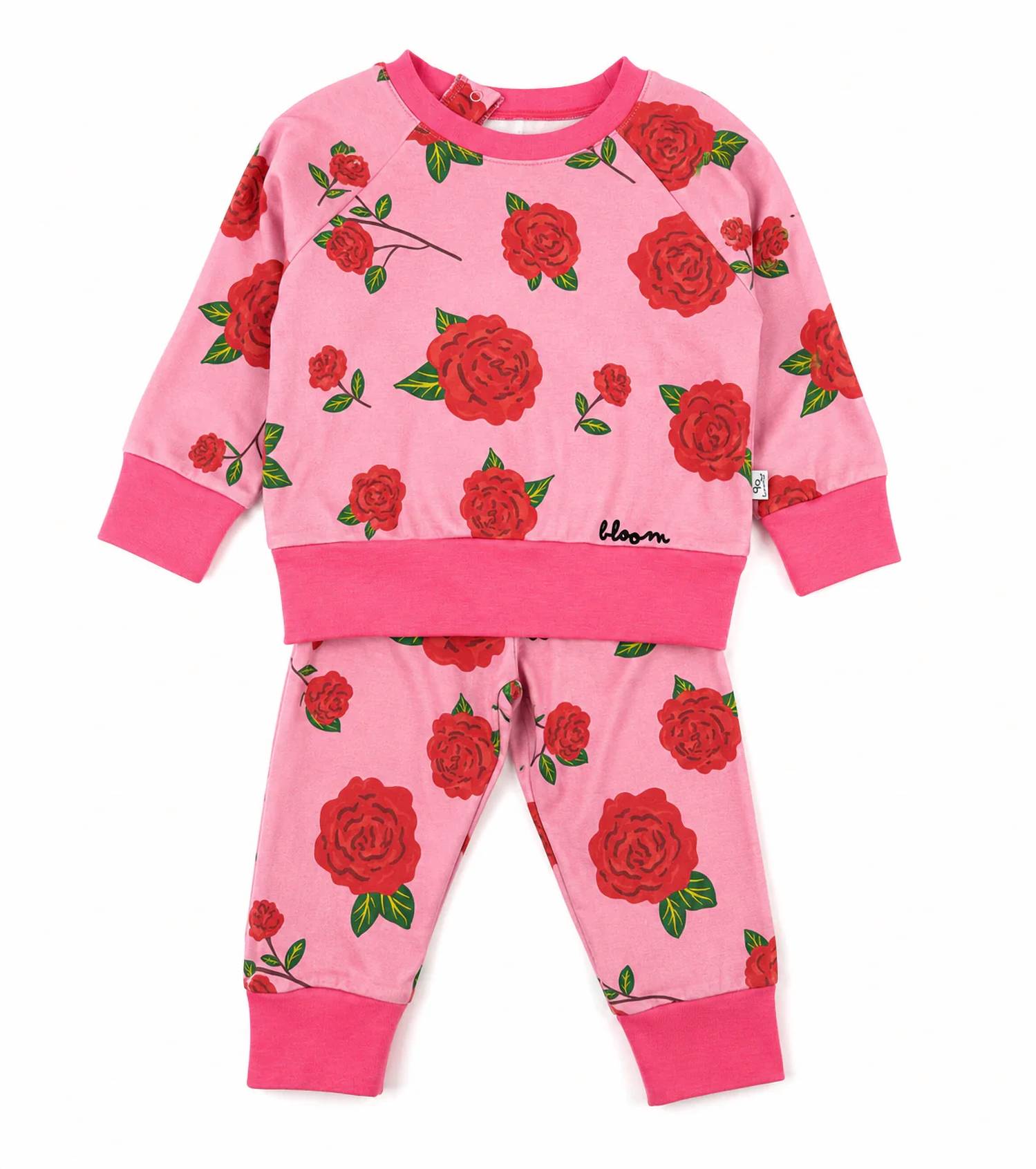 Bianca & Bear - Kid's Allover Rose Print Jogger Set