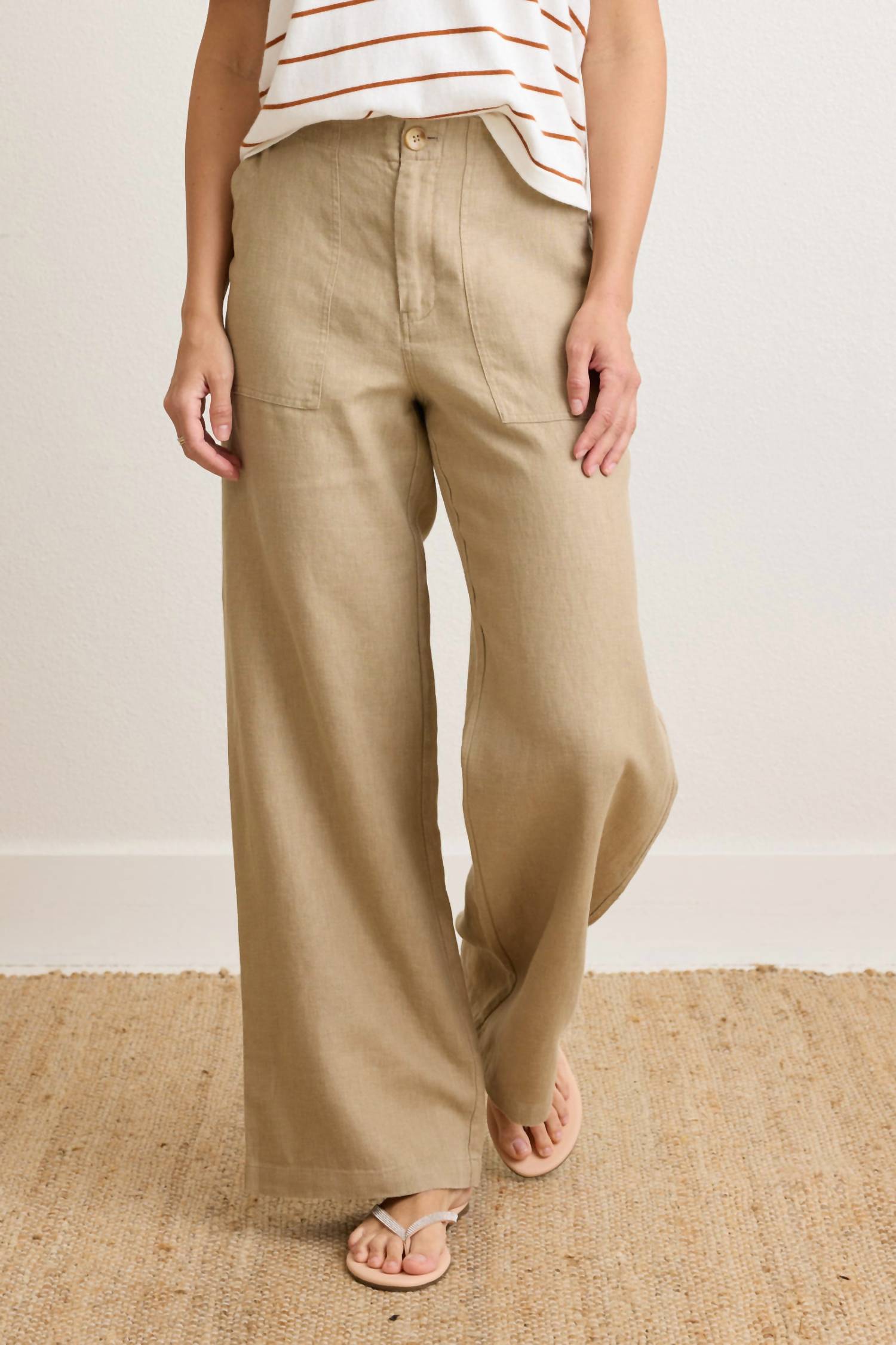 Not Monday - Serena Linen Wide Leg Pant