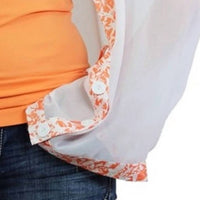 Magic Scarf - Women's Origami Trim Button Shawl Shrug Wrap