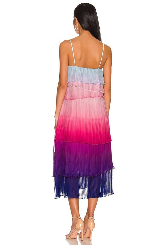 Something Navy - Ombre Pleated Tiered Dress