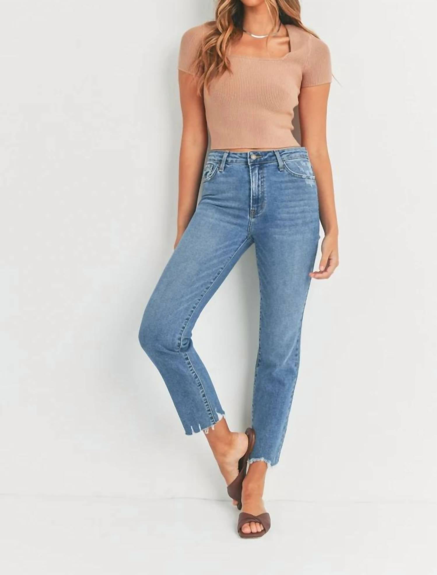 Just Black Denim - High Rise Straight Jeans