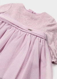 Mayoral - Kid's Lurex Embroidered Long Sleeve Tulle Dress