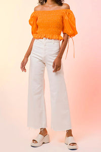 Line And Dot - Amber Smocked Top