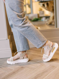 NeroGiardini Women's Tamigi Utility Sandal in latte - women's sandal - view 6
