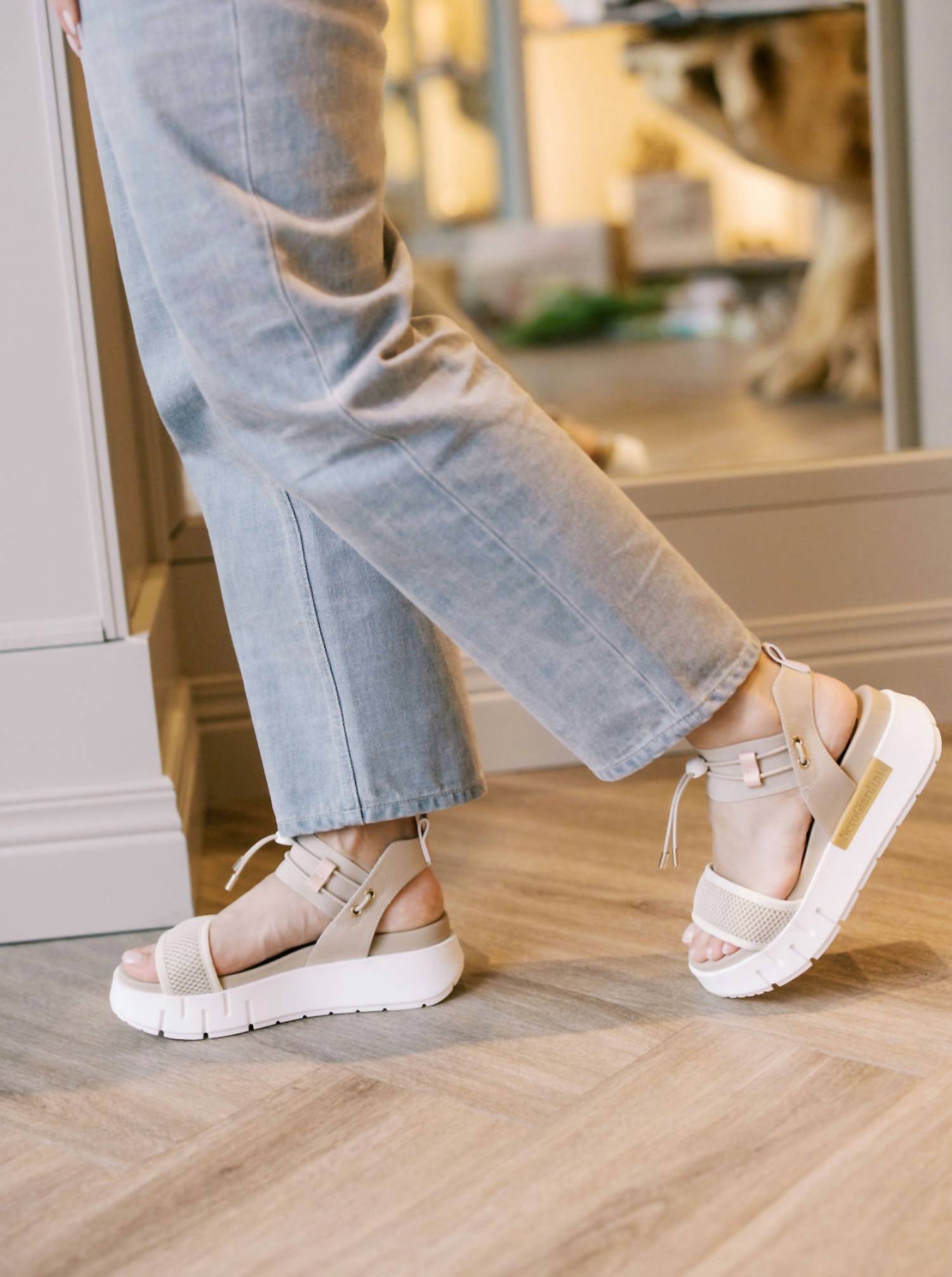 NeroGiardini Women's Tamigi Utility Sandal in latte - women's sandal - view 6
