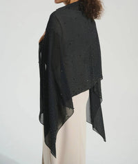 Joseph Ribkoff - Chiffon Rectangular Scarf With Rhinestones And Pearls