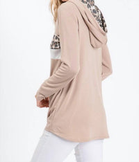 Mocha Leopard Print Hooded Sweatshirt