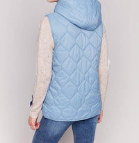 Charlie B - Short Quilted Puffer Vest with Hood