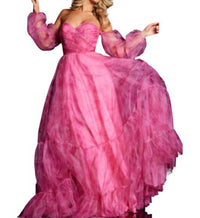 Jovani - Off Shoulder Flounce Sleeve Prom Dress