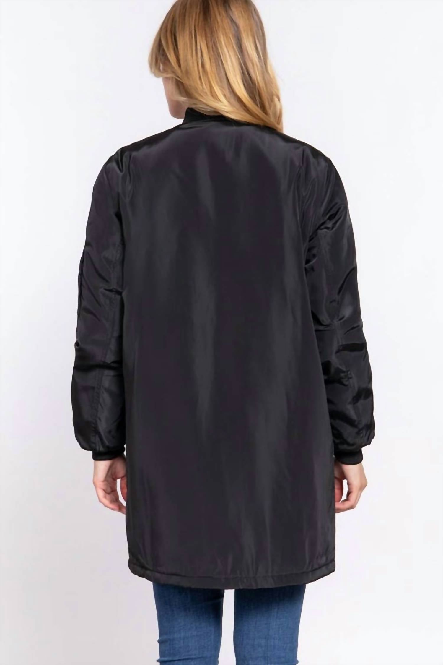 Active Basic - Long Line Bomber Jacket