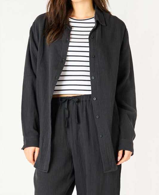 Dex - Gauze Long Sleeve Button Down Blouse