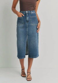 Just Black Denim - Utility Pocket Denim Skirt