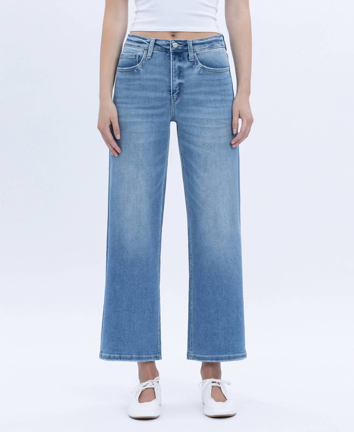 Lovervet - Willa Tummy Control High Rise Crop Wide Jeans