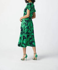 Joseph Ribkoff - Short Sleeve V-neck Midi Dress
