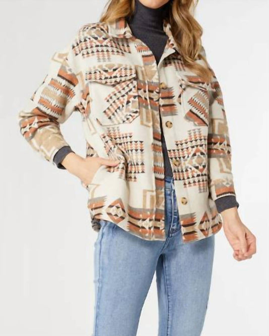 Coco + Carmen - Carrina Aztec Print Shacket With Pockets