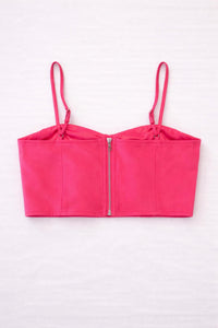 Blue B Ribbon And Rhinestones Top in fuchsia - women's shirt - view 4