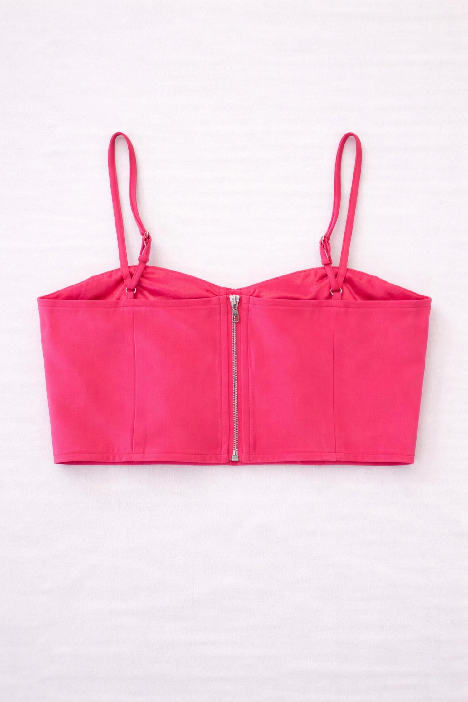 Blue B Ribbon And Rhinestones Top in fuchsia - women's shirt - view 4
