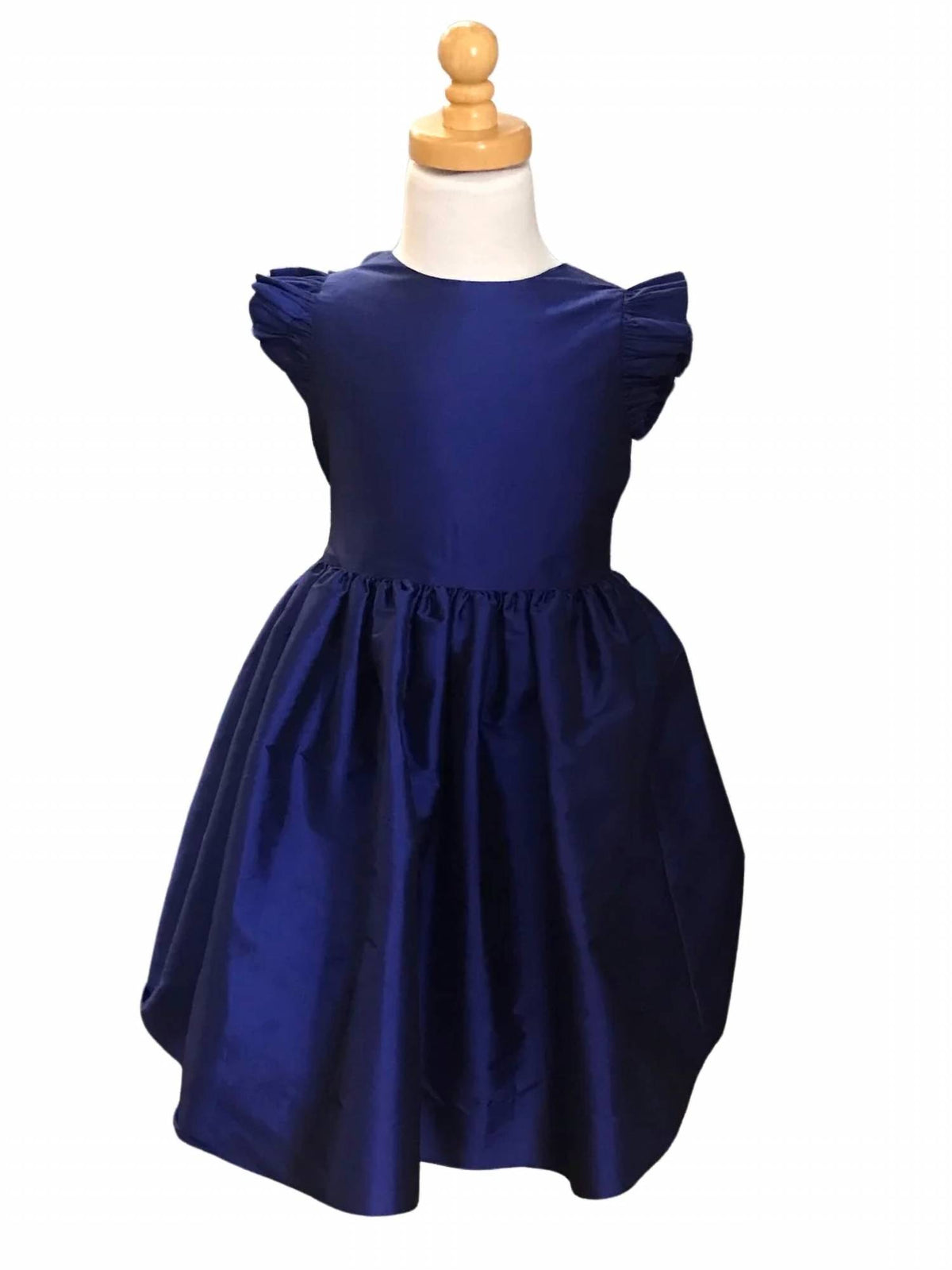 Susanne Lively - Girl's Faux Silk Dress With Flutter Sleeve